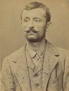 Pernin. François. 34 ans, né le 11/1/60 au Creuzot (Saône-et-Loire). Forgeron. Anarchiste...., 1894. Creator: Alphonse Bertillon