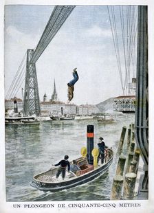 Person plunges 55 Metres from Portside, Rouen, 1901