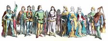 Personages of late 14th and early 15th century, German engraving 1860