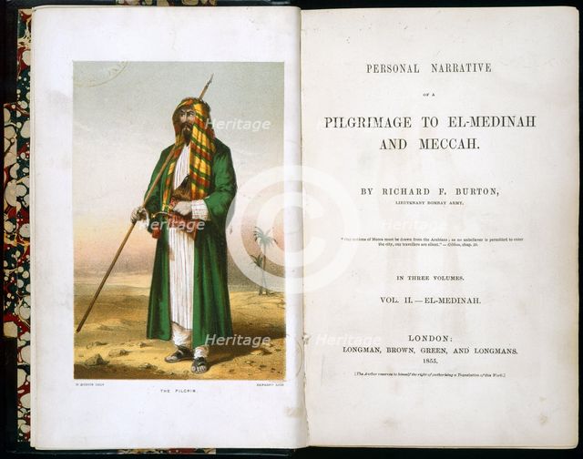 Personal Narrative of a Pilgrimage to El-Medinah and Meccah by Richard Burton, 1855. Artist: Unknown