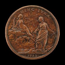Personifications of Truth and Justice [reverse], 1753. Creator: Jacques-Antoine Dassier