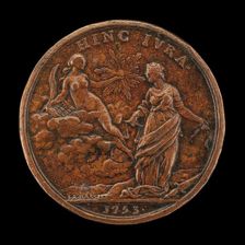 Personifications of Truth and Justice [reverse], 1753. Creator: Jacques-Antoine Dassier