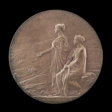 Personifications of Trust and Industry in a Landscape [reverse], 1900. Creator: Louis Oscar Roty