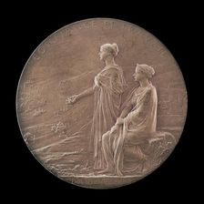 Personifications of Trust and Industry in a Landscape [reverse], 1900. Creator: Louis Oscar Roty