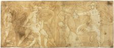 Perseus with the Head of Medusa, Turning Phineus and his Followers to Stone, 1567. Creator: Unknown