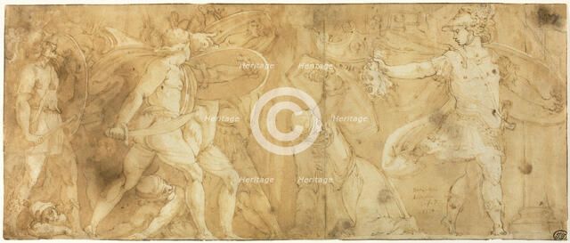 Perseus with the Head of Medusa, Turning Phineus and his Followers to Stone, 1567. Creator: Unknown.