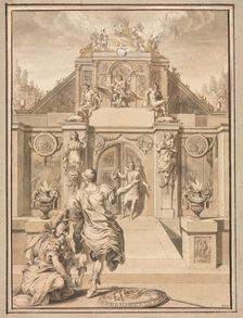 Perseus and Minerva before a Temple, first third 18th century?. Creator: Jan Goeree (Dutch, 1670-1731)