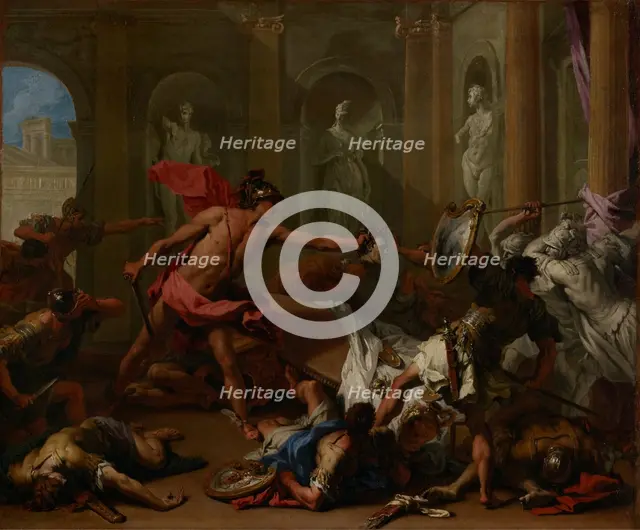 Perseus Confronting Phineus with the Head of Medusa, about 1705-1710. Creator: Sebastiano Ricci.