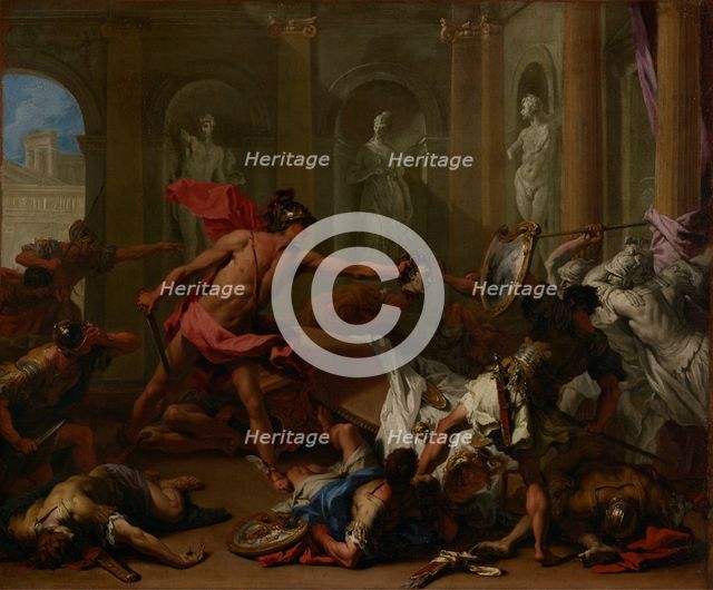 Perseus Confronting Phineus with the Head of Medusa, about 1705-1710. Creator: Sebastiano Ricci.
