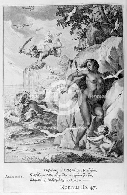 Perseus delivers Andromeda from the sea monster, 1655. Creator: Unknown.