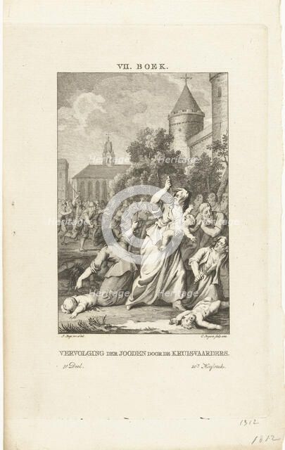Persecution of the Jews by the crusaders, 1784. Artist: Bogerts, Cornelis (1745-1817)