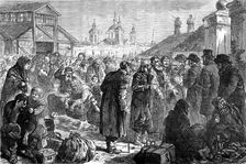 Persecution of the Jews in Russia: scene inside the arsenal at Kiev, 1881. Creator: Unknown