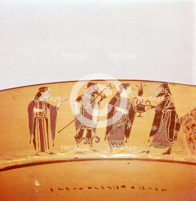 Persephone Taking Leave of Pluto with Hermes and Demeter standing nearby, c550BC-c525 BC.