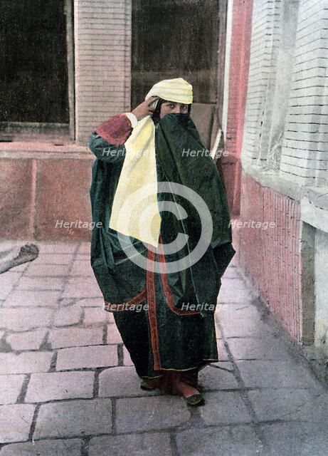 Persian woman in traditional costume, c1890.Artist: Gillot