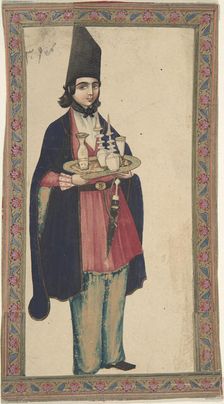 Persian Woman or Man Holding a Tray, 19th century. Creator: Anon