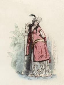 Persian Lady, in the modern age, color engraving 1870