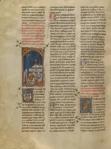Persides in his Tent with a Servant of Tristan, about 1320-1340. Creator: Unknown