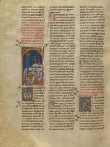 Persides in his Tent with a Servant of Tristan, about 1320-1340. Creator: Unknown