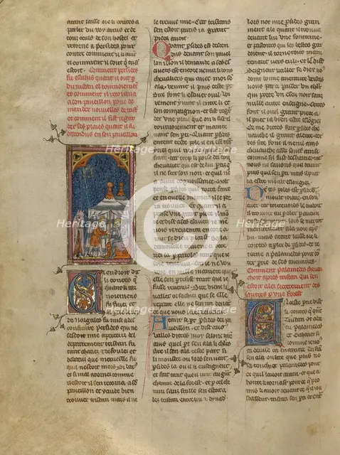 Persides in his Tent with a Servant of Tristan, about 1320-1340. Creator: Unknown.