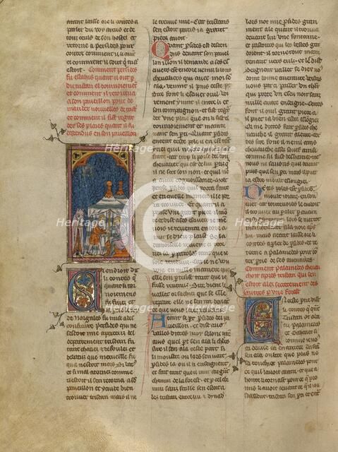 Persides in his Tent with a Servant of Tristan, about 1320-1340. Creator: Unknown.