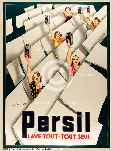 Persil: Lave Tout - Tout Seul, 1935. Creator: Mauzan, Luciano Achille (1883-1952).