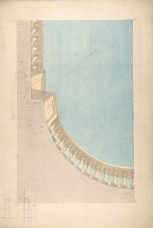 Perspectival study for one quadrant of a ceiling design including a trompe..., second half 19th cent Creators: Jules-Edmond-Charles Lachaise, Eugène-Pierre Gourdet