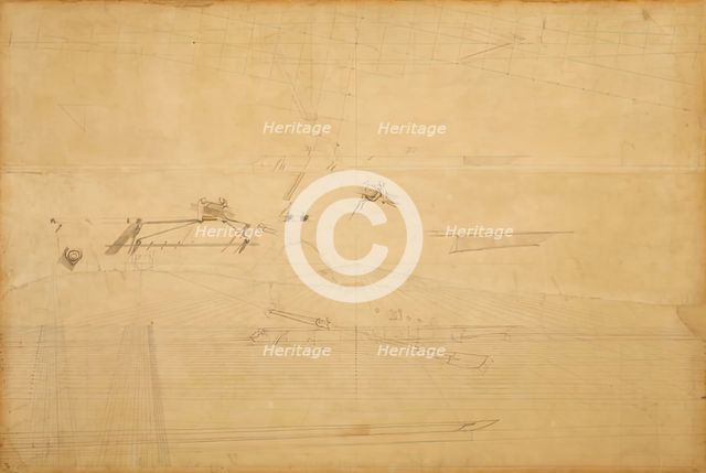 Perspective Drawing for "The Biglin Brothers Turning the Stake", 1873. Creator: Thomas Eakins.