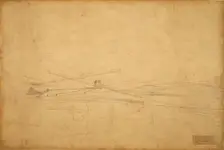Perspective Drawing for "The Biglin Brothers Turning The Stake", c. 1873. Creator: Thomas Eakins