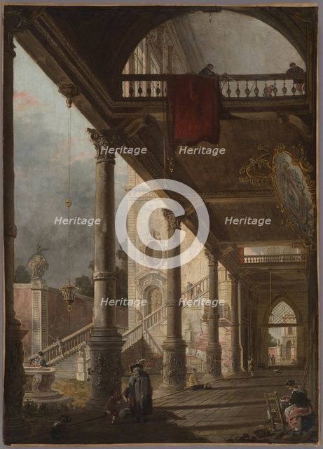 Perspective of a Colonnade Portico, 18th century. Creator: Unknown.