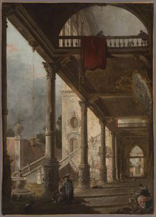 Perspective of a Colonnade Portico, 18th century. Creator: Unknown