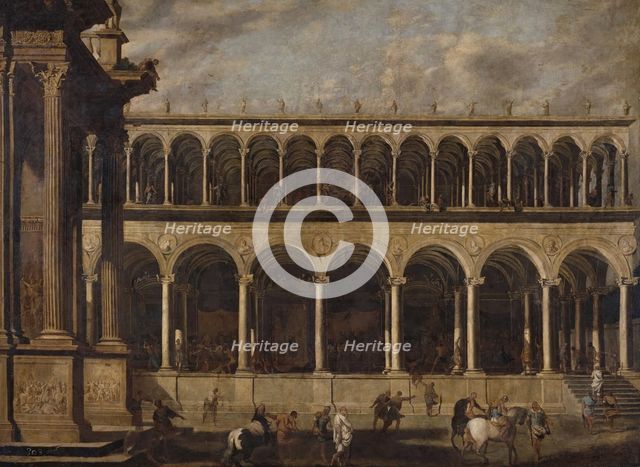 Perspective of a gymnasium, 1638. Creators: Viviano Codazzi, Domenico Gargiulo.