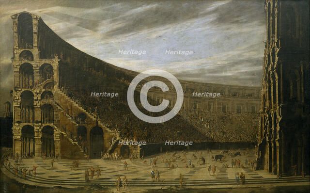 Perspective of a Roman amphitheatre. Artist: Gargiulo, Domenico (1609-1675)