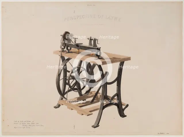 Perspective of Lathe, 1860. Creator: Thomas Eakins.