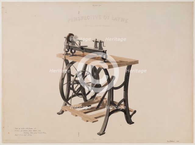 Perspective of Lathe, 1860. Creator: Thomas Eakins.