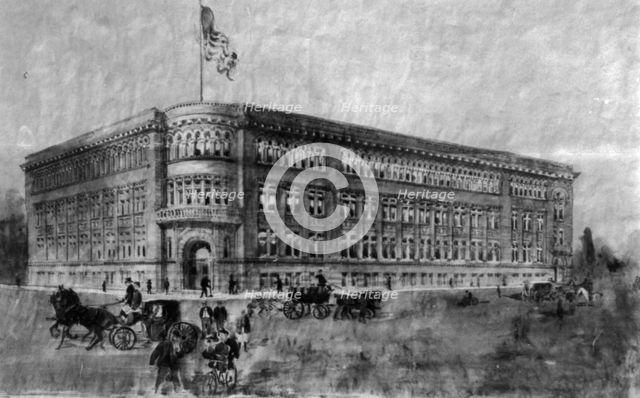 Perspective sketch -Washington Manual Training High School, Henry Ives Cobb, Architect, c1895 - 1898 Creator: Frances Benjamin Johnston.
