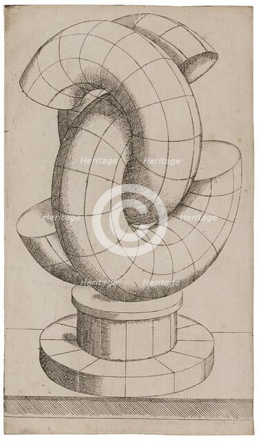 Perspective Study with Three C-Shaped Bodies Pushed into Each Other, 1567. Creator: Zündt, Mathis (1498-1572/81).