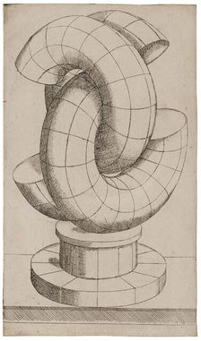 Perspective Study with Three C-Shaped Bodies Pushed into Each Other, 1567. Creator: Zündt, Mathis (1498-1572/81)