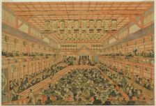 Perspective Picture of a Kabuki Theater (Uki-e Kabuki shibai no zu), c. 1776. Creator: Utagawa Toyoharu