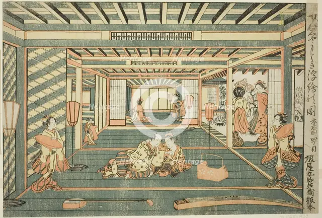 Perspective Picture of a Large Room (Senjojiki uki-e no zu), 1765. Creator: Ishikawa Toyonobu.