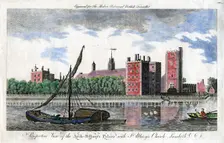 Perspective view of the Arch Bishop's palace, with St Mary's Church, Lambeth