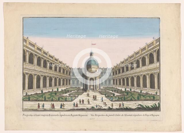Perspective view of the Great Cloister of the Escorial Tomb of the Kings of Spain, 1700-1799.  Creator: Unknown.