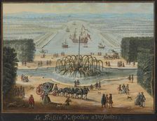 Perspective view of the Fountain of Apollo and the Grand Canal in Versailles, c1700-1719. Creator: Anonymous
