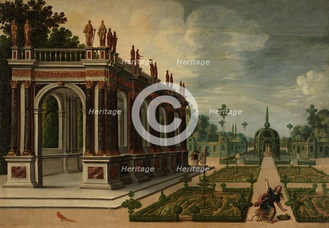Perspective view of a garden, 18th century.  Creator: Unknown.