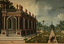 Perspective view of a garden, 18th century. Creator: Unknown