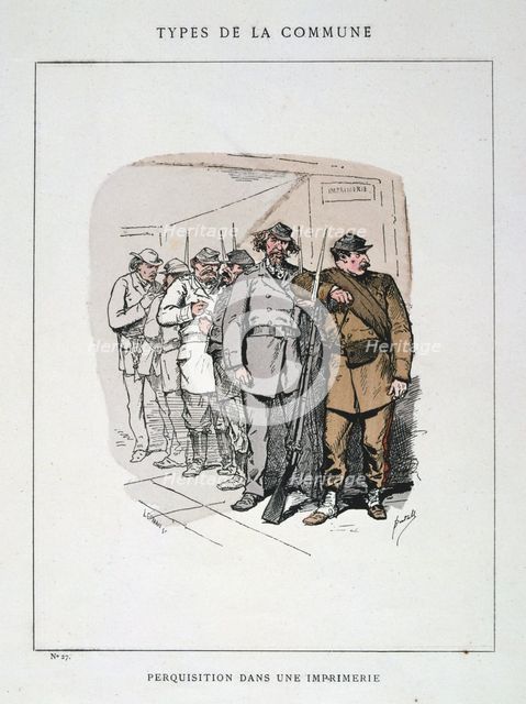 'Perquisition dans une Imprimerie', Paris Commune, 1871.  Artist: Anon