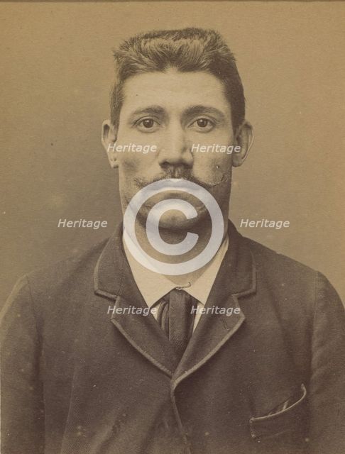 Perrot. Jean. 33 ans, né le 18/11/61 à Tulle (Corrèze). Cordonnier. Anarchiste. 2/7/94., 1894. Creator: Alphonse Bertillon.