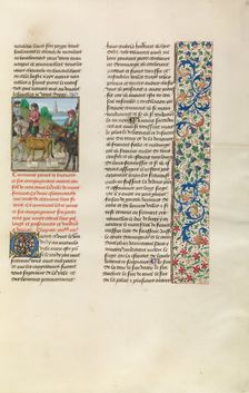 Perrot le Biernois Departing from Montferrant, c1380s; Chroniques (Book Three), about 1480-1483. Creator: Unknown