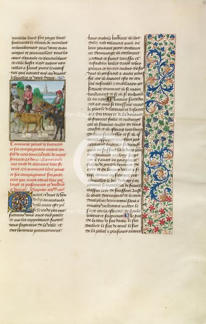 Perrot le Biernois Departing from Montferrant, c1380s; Chroniques (Book Three), about 1480-1483. Creator: Unknown.