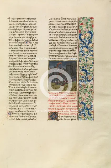 Perrot le Biernois Invading Montferrant; Chroniques (Book Three), about 1480-1483. Creator: Unknown.