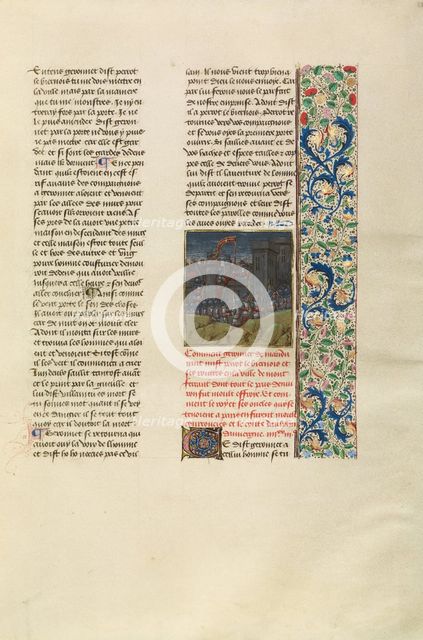 Perrot le Biernois Invading Montferrant; Chroniques (Book Three), about 1480-1483. Creator: Unknown.
